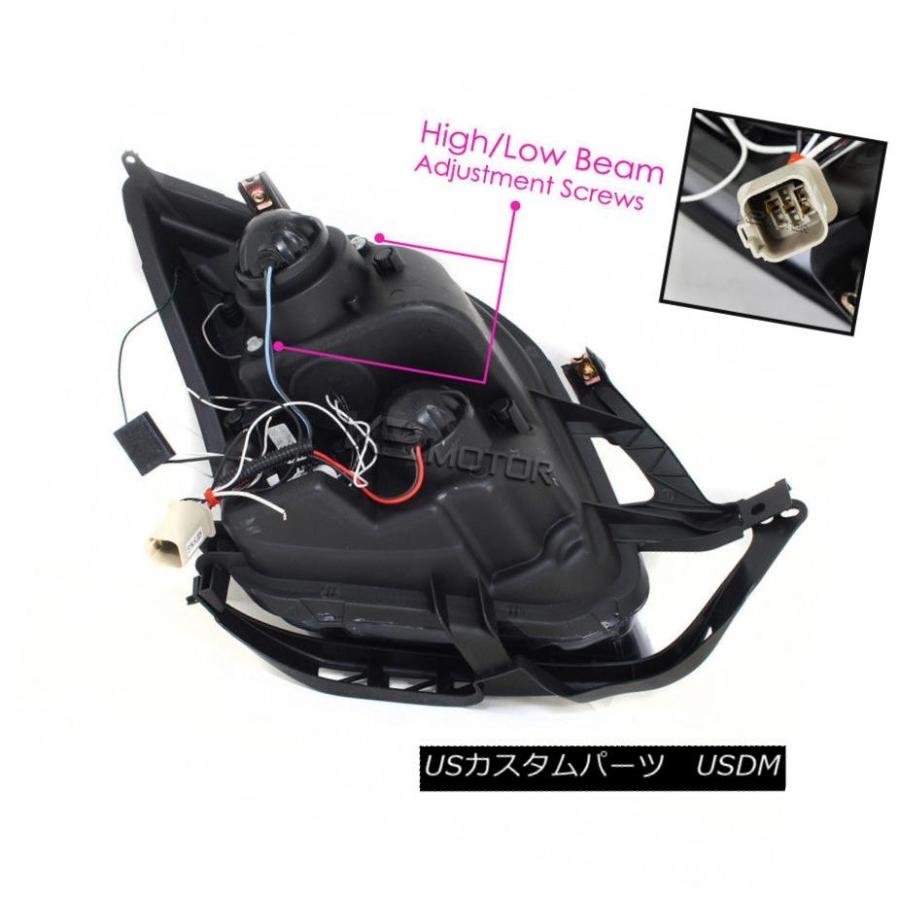 ヘッドライト 06-09 Ford Fusion Black Halo LEDプロジェクターヘッドライト+ H1ハロゲン電球 06-09 Ford Fの画像