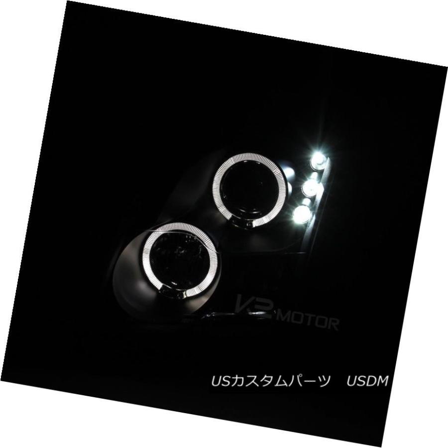 ヘッドライト 06-09 Ford Fusion Black Halo LEDプロジェクターヘッドライト+ H1ハロゲン電球 06-09 Ford Fの画像