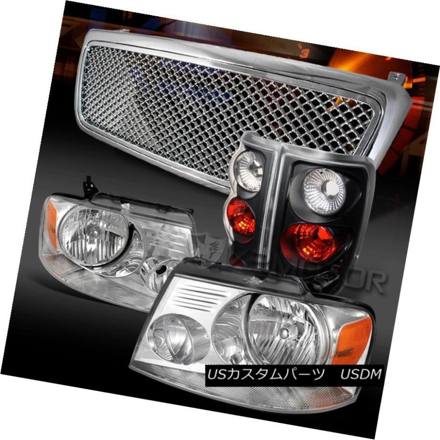 前照灯 04-08 Ford F150クローム前照灯+刃針  hボンネット小料理屋+ブラックテールランプ 04-08 F その他ライト-自動車