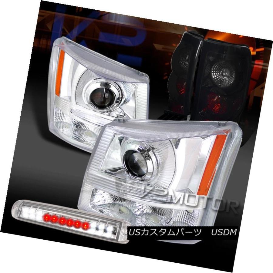 前照灯 03-06 Silverado Chrome映写機前照灯+ LED第3打ちきり+ピアノブラックテールランプ 03-06 S 自動車-車、バイク、自転車-ライト、レンズ