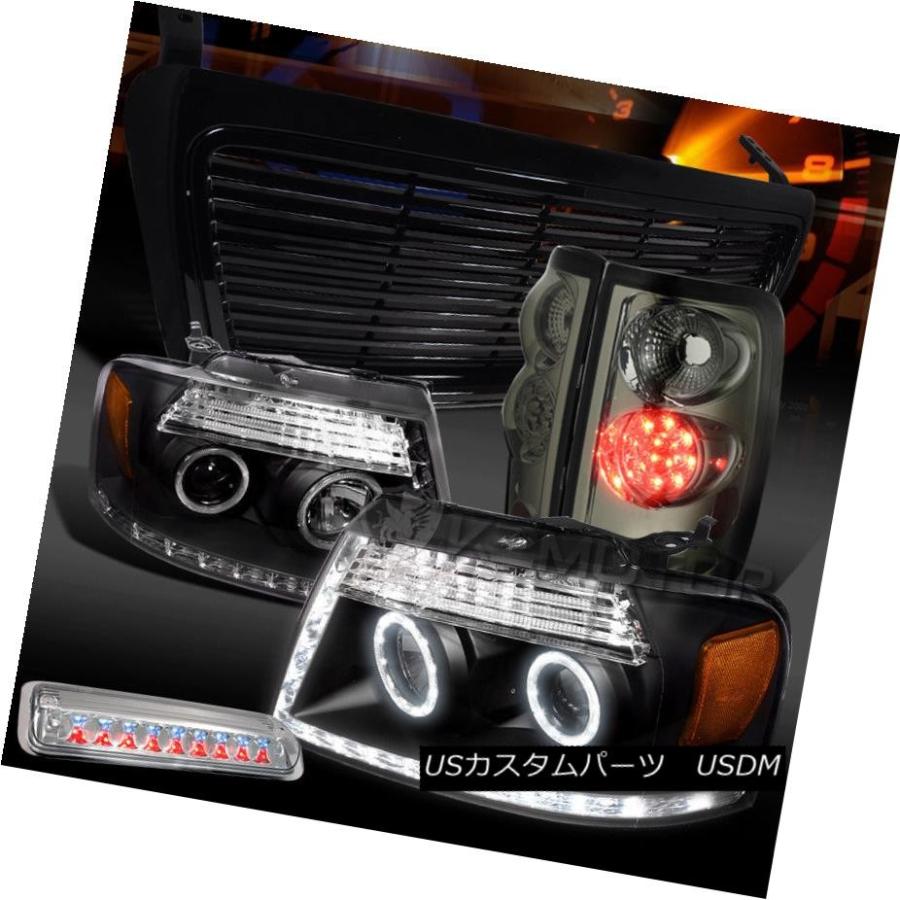 ヘッドライト 04-08 F150ブラックプロジェクターヘッドライト+第3ブレーキグリル+煙LEDテールランプ 04-08 F150 Black LE