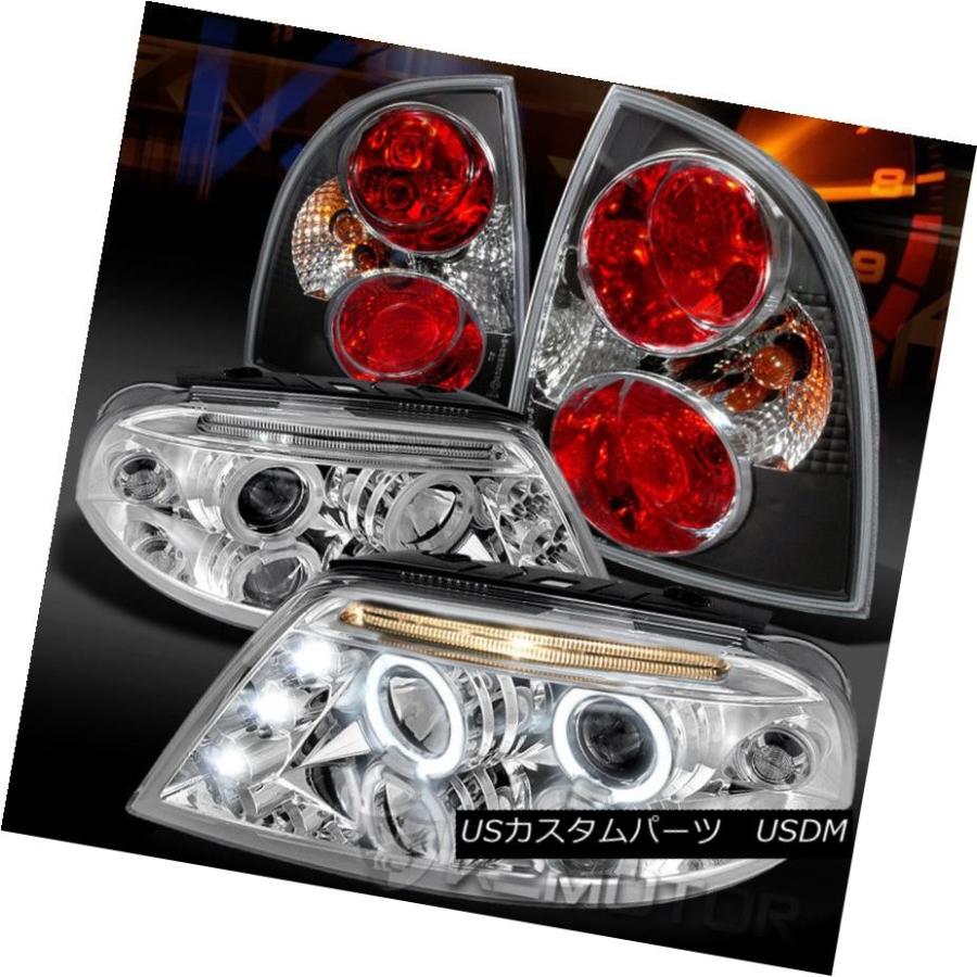 前照灯 01-05 Passat Chrome Dual Halo LED映写機前照灯+ Bla   ck 自動車-その他ライト
