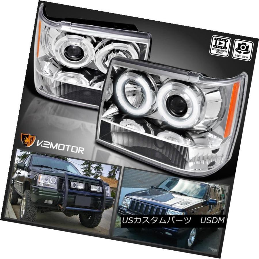 前照灯 1993-1996 Jeep Grand Cherokee Halo映写機前照灯Left + Right 1993-199 その他ライト-ライト、レンズ-自動車