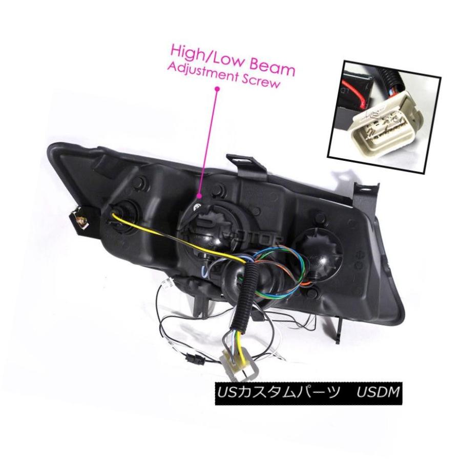 ヘッドライト 06-08 BMW E90 325 330ブラックLED DRLシグナルプロジェクターヘッドライト+ H1ハロゲン電球 06-08 BMの画像