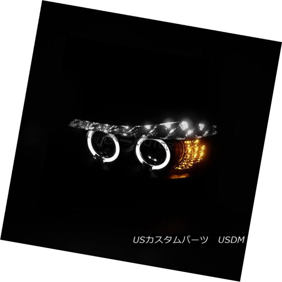 ヘッドライト 06-08 BMW E90 325 330ブラックLED DRLシグナルプロジェクターヘッドライト+ H1ハロゲン電球 06-08 BMの画像