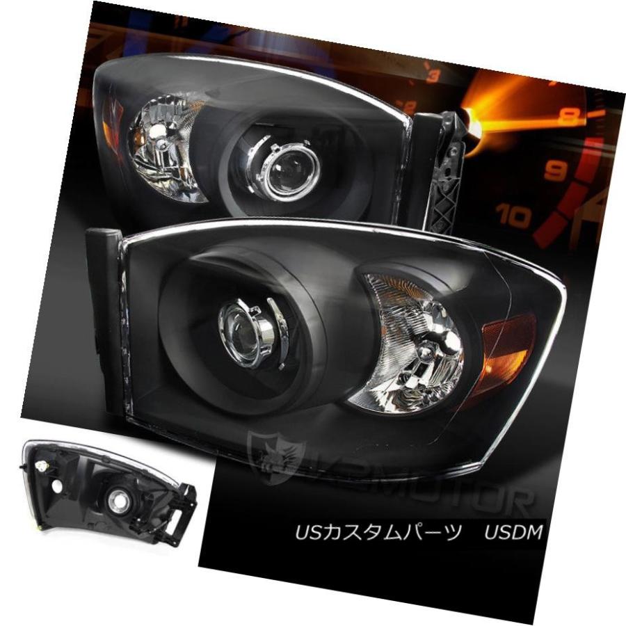 前照灯 黒いこと2006-2008 Dodge Ram 1500 2500 3500再編成スタイルプロジェクターヘッドライト Black 2006 その他ライト-ライト、レンズ