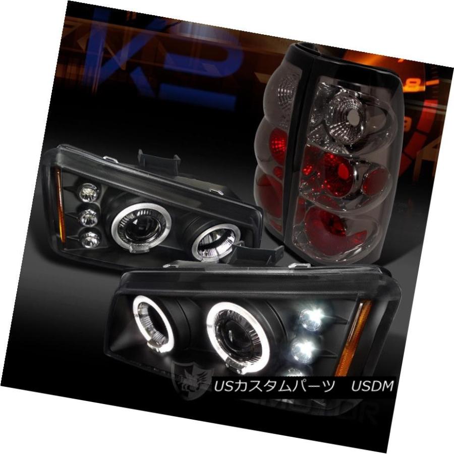 前照灯 03-06 Silverado 1500 Blackデュアルハロープロジェクターヘッドライト+スモーキー  ke 車、バイク、自転車-その他ライト