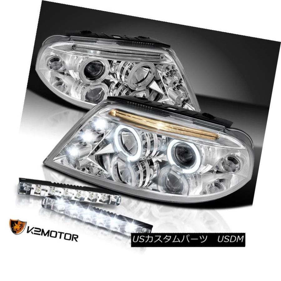 前照灯 Chrome Fit 01-05 VWパサートハロープロジェクターヘッドライト+ Whi  \u003c/ li\u003e \u003cli\u003e LED D 車、バイク、自転車-その他ライト-ライト、レンズ