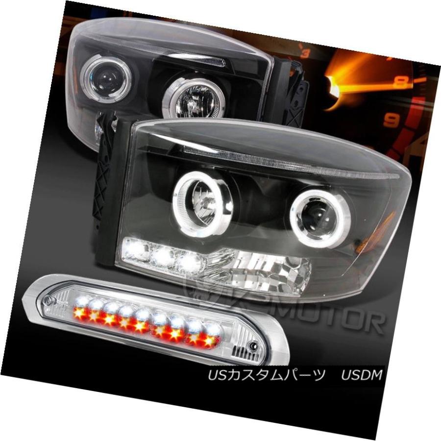 前照灯 06-08 Dodge Ram Black Halo LED映写機前照灯+ Cle   ar LE