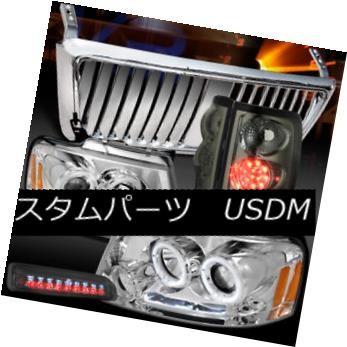 ヘッドライト 04-08 F150クロームハローDRLヘッドライト+   ntグリル+ Tinted LEDテール第3ブレーキ