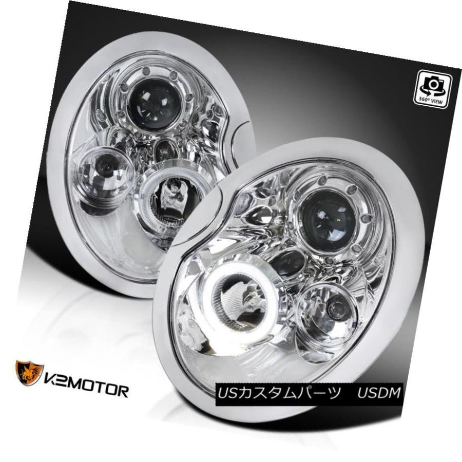 ヘッドライト 2002-2005ミニクーパーハロープロジェクターヘッドライトランプクローム 2002-2005 Mini Cooper Halo Pr