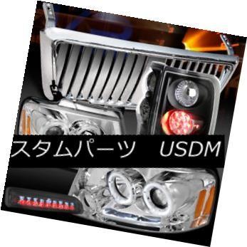 ヘッドライト 04-08 F150クロームハローヘッドライト+   ntグリル+ティント3ストップ+ブラックLEDテールランプ