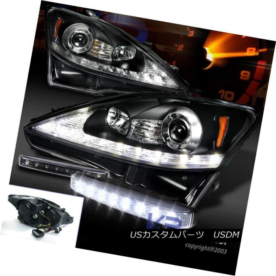 前照灯 06-09 IS250 IS350黒いことLED DRLストリッププロジェクターヘッドライト+ 8-L   ED ライト、レンズ-その他ライト-車、バイク、自転車