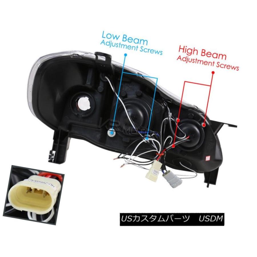 ヘッドライト 2003年?2008年トヨタカローラデュアルハロー+ LEDプロジェクターヘッドライト左+右 For 2003-2008 Toyotaの画像