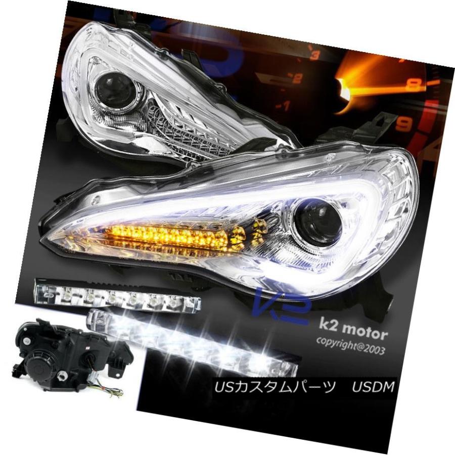 ヘッドライト Scion FR-Sトヨタ86クロームプロジェクターヘッドライト+ LED信号+バンパーDRL For 12-17 Scion FR-S