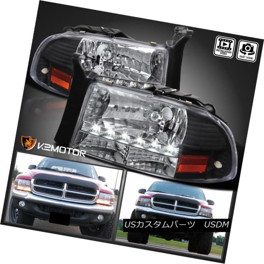 ヘッドライト 黒1997-2004 Dodge Dakota / Durango LEDヘッドライトヘッドランプLeft + Right Black