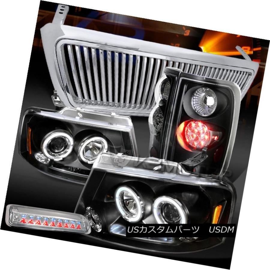 ヘッドライト 04-08 F150 LEDプロジェクターヘッドライト+ LEDテール+クリア第3ブレーキライト+グリル 04-08 F150 LED