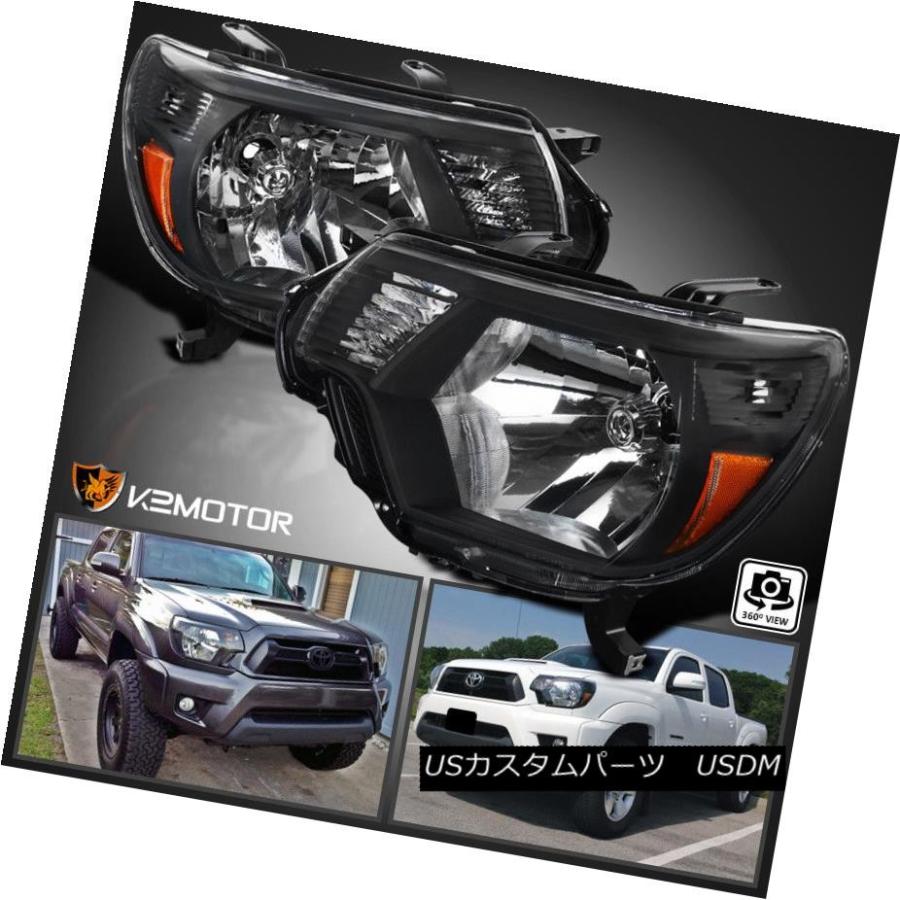 ヘッドライト トヨタタコマブラックヘッドライトピックアップ工場の交換L + R For 2012-2015 Toyota Tacoma Black H