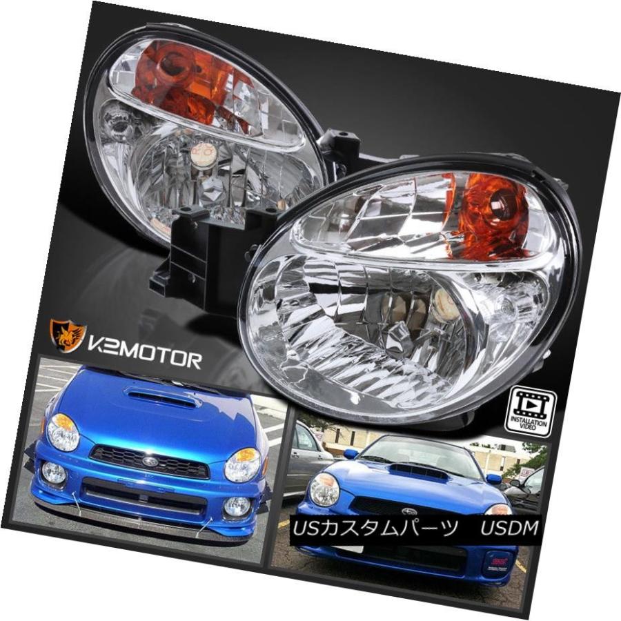前照灯 2002?2003年スバルインプレッサWRX /アウトバッククリスタルクリアヘッドライト左+右 For 2002-2003 Subaru その他ライト-ライト、レンズ-自動車