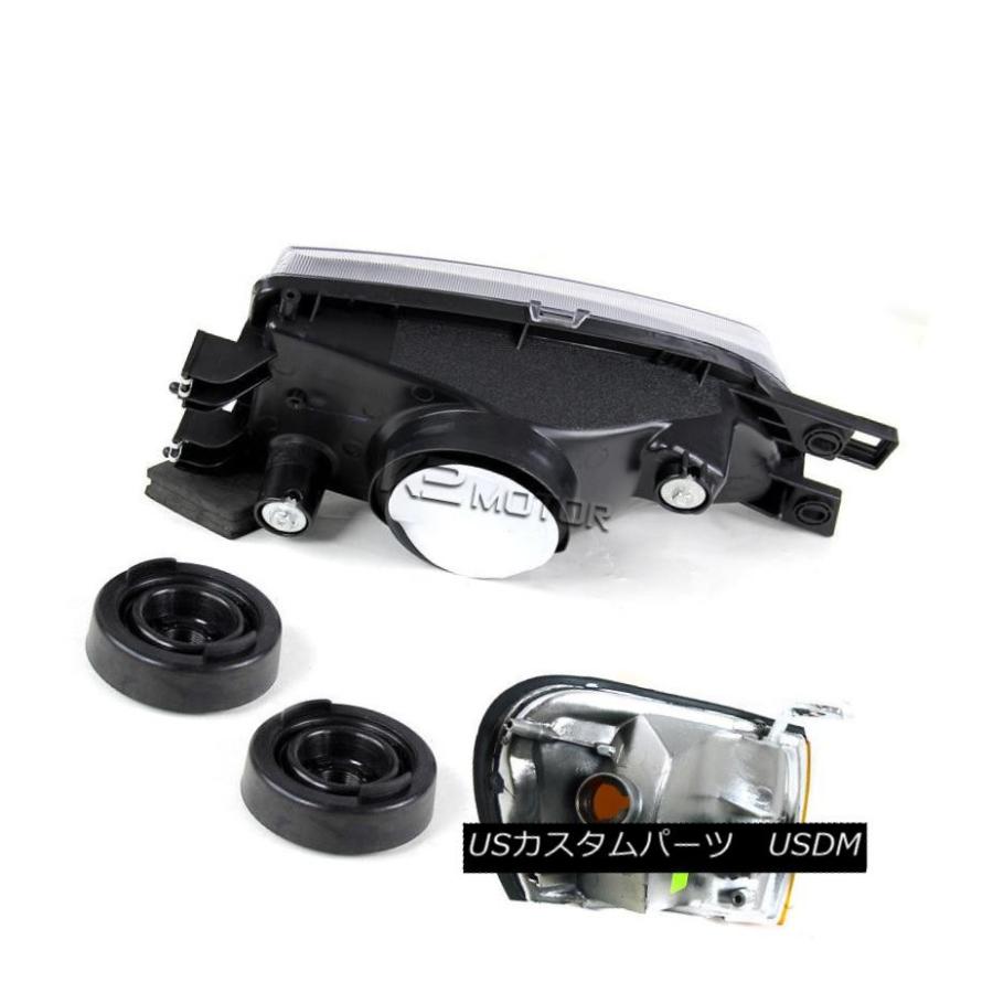ヘッドライト 95-01に適合Subaru Impreza WRX JDMブラックヘッドライト+ Amb   er信号コーナーの画像