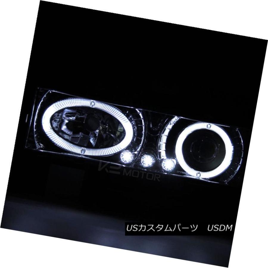 ヘッドライト 88-98 Chevy C / KピックアップChrome Halo LEDプロジェクターヘッドライト+ Bla  </ wbの画像