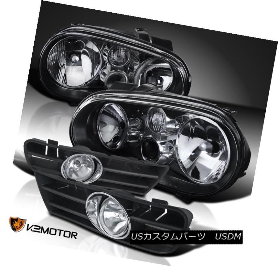 ヘッドライト フィット99-04 VW Golf GTIブラックヘッドライト（フォグランプ+フォグライト+スイッチ内蔵） Fits 99-04 VW