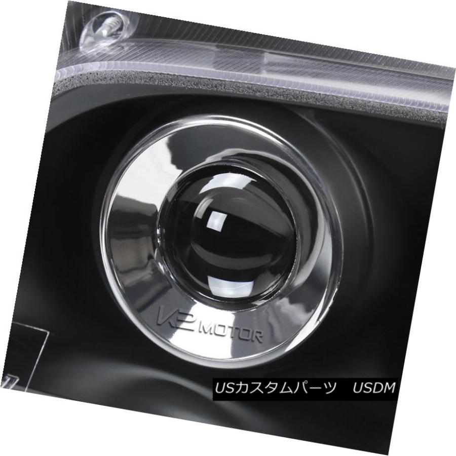 ヘッドライト 1994-1997 Honda Accord LED Haloプロジェクターヘッドライトブラック+ 8 LEDバンパーDRL For 1の画像