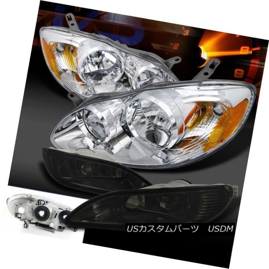ヘッドライト フィット05-08カローラクリスタルクロームヘッドライト+煙霧ランプ+スイッチ Fit 05-08 Corolla Crystal Ch