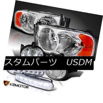 ヘッドライト 02-05 Ram 1500/2500/3500クロームヘッドライト+クリーア  rバンパーフォグランプ+白色L