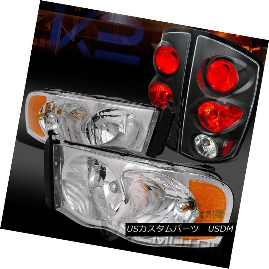 ヘッドライト 02-05 Dodge Ram 1500クリスタルクロームヘッドライト+ Bla   ckテールランプ 02-0