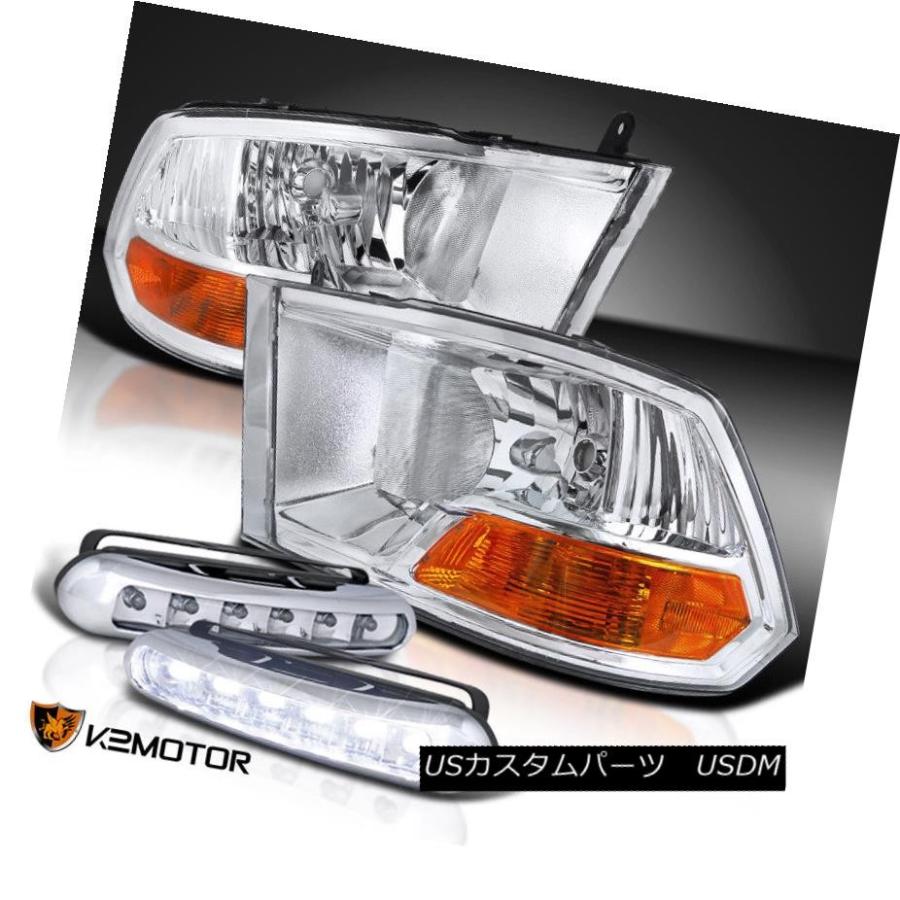 ヘッドライト 09-17 Dodge Ram 1500 2500 3500クリスタルクロームクリアヘッドライト+ LEDフォグランプ 09-17 Do