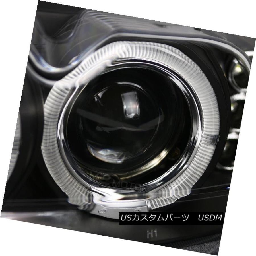 ヘッドライト 1999-2004フォードマスタングLEDハロープロジェクターヘッドライトランプブラック左右 1999-2004 Ford Mustanの画像