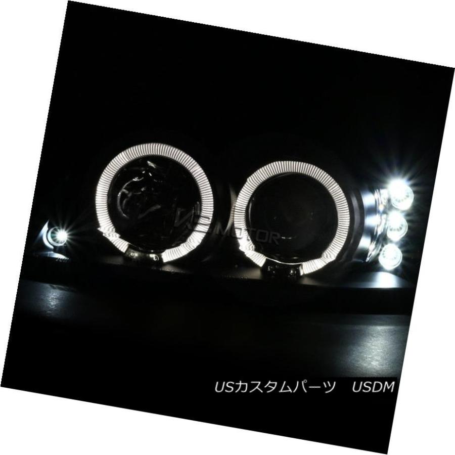ヘッドライト 1999-2004フォードマスタングLEDハロープロジェクターヘッドライトランプブラック左右 1999-2004 Ford Mustanの画像
