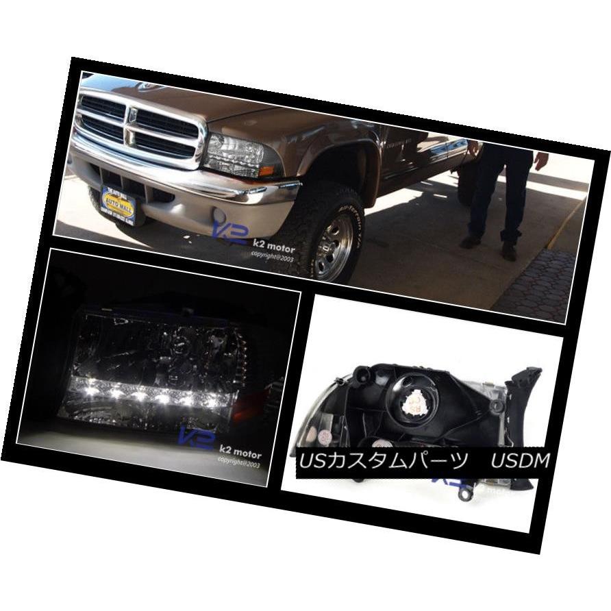 ヘッドライト 97-03 Dodge Dakota黒色LEDヘッドライト（ターンシグナル付き）+ LED駆動フォグランプ 97-03 Dodge Daの画像