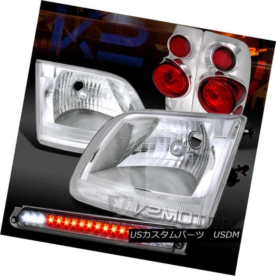 ヘッドライト 97-03 Ford F150クロームヘッドライト+ Smo   ke LED 3rdブレーキ+クリア3Dテール