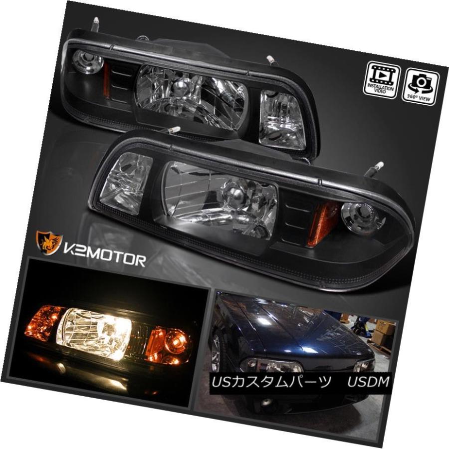ヘッドライト 1987-1993 Ford Mustangブラックヘッドライト（コーナーパーキングランプ付） 1987-1993 Ford Musta