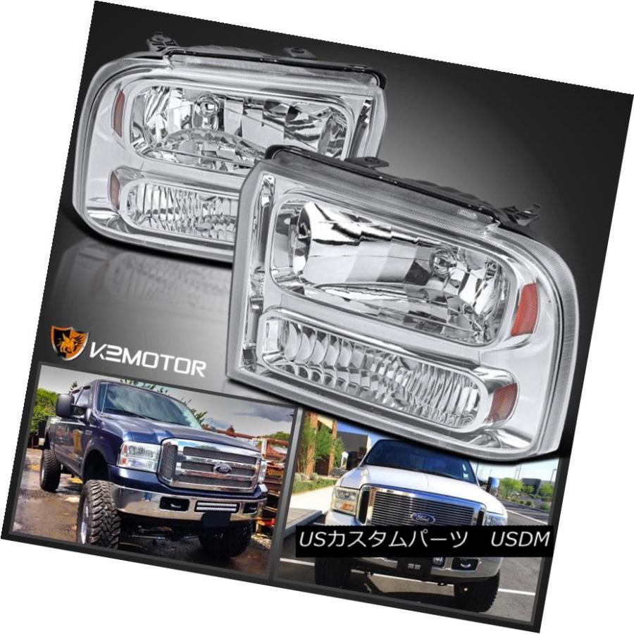 ヘッドライト 2005-2007 Ford F250 F350 F450 F550 SuperDutyクリスタルクリアヘッドライトペア 2005-20