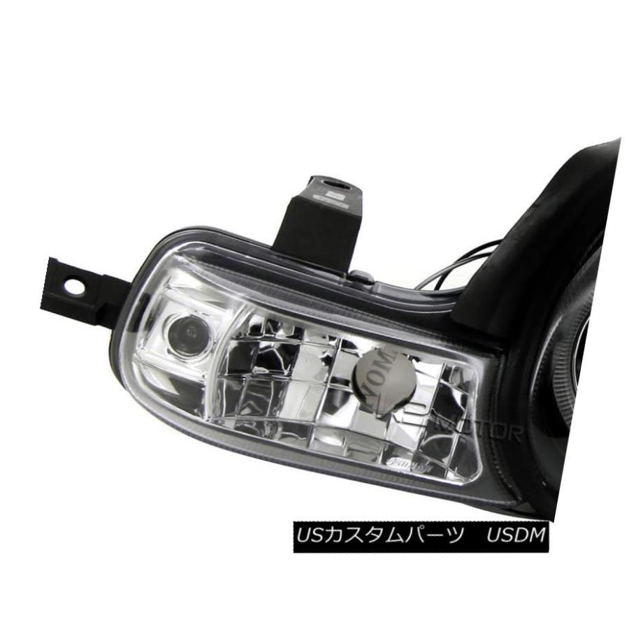 ヘッドライト ドッジ2000-2002ネオンブラックハロープロジェクターヘッドライト+ LEDバンパーフォグランプDRL Dodge 2000-200の画像