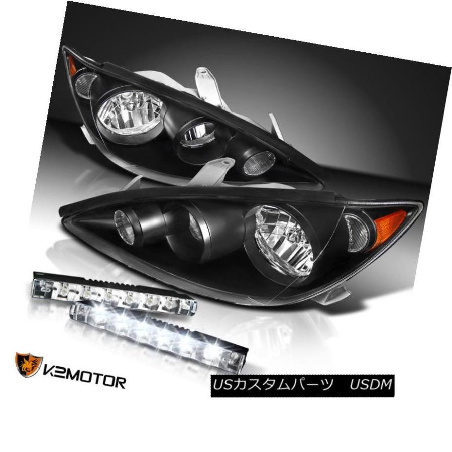 ヘッドライト 2005-2006トヨタカムリクリスタルブラックヘッドライト+ 6-L   EDバンパーDRLランプ For 2