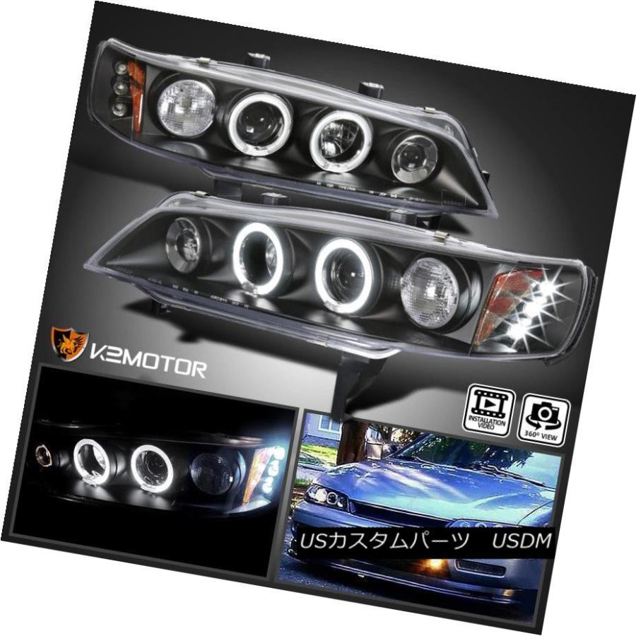 ヘッドライト 1994-1997 Honda Accord LED Haloプロジェクターヘッドライトブラック For 1994-1997 Honda