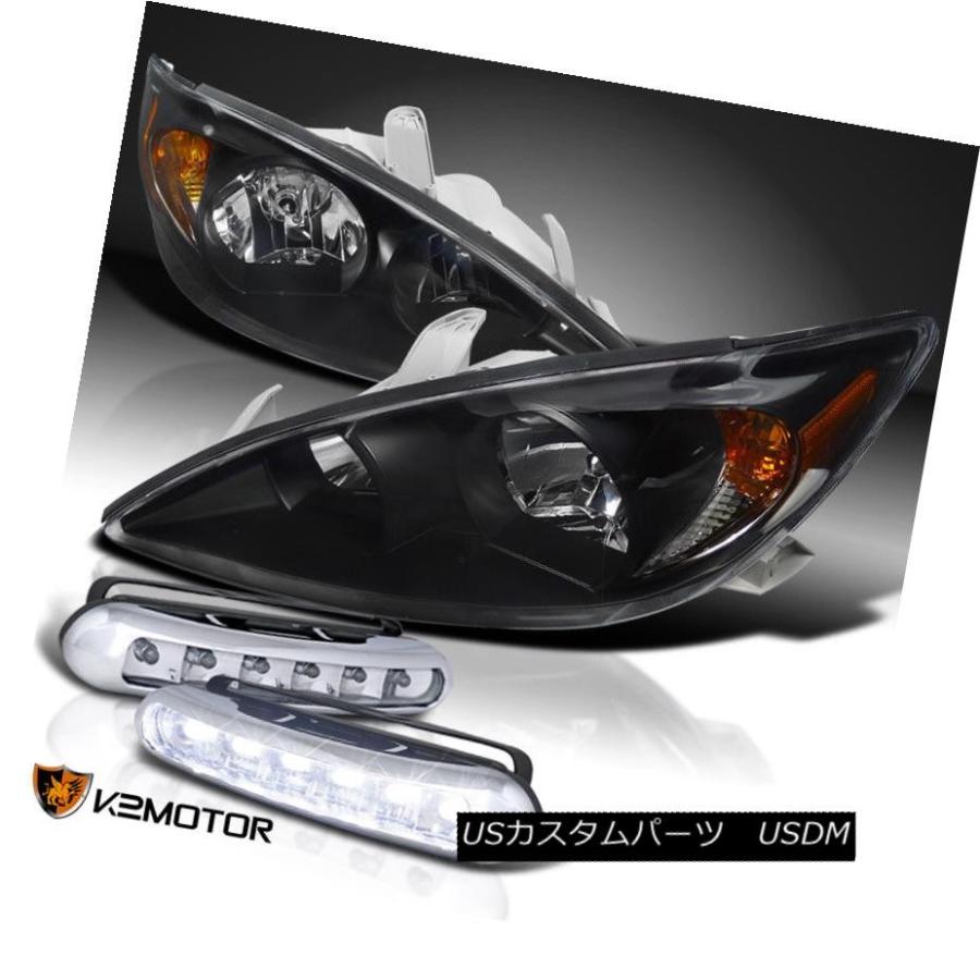 ヘッドライト 02-04用トヨタカムリセブラッククリスタルヘッドライトクリア+ドライビングLEDフォグランプ For 02-04 Toyota Cam
