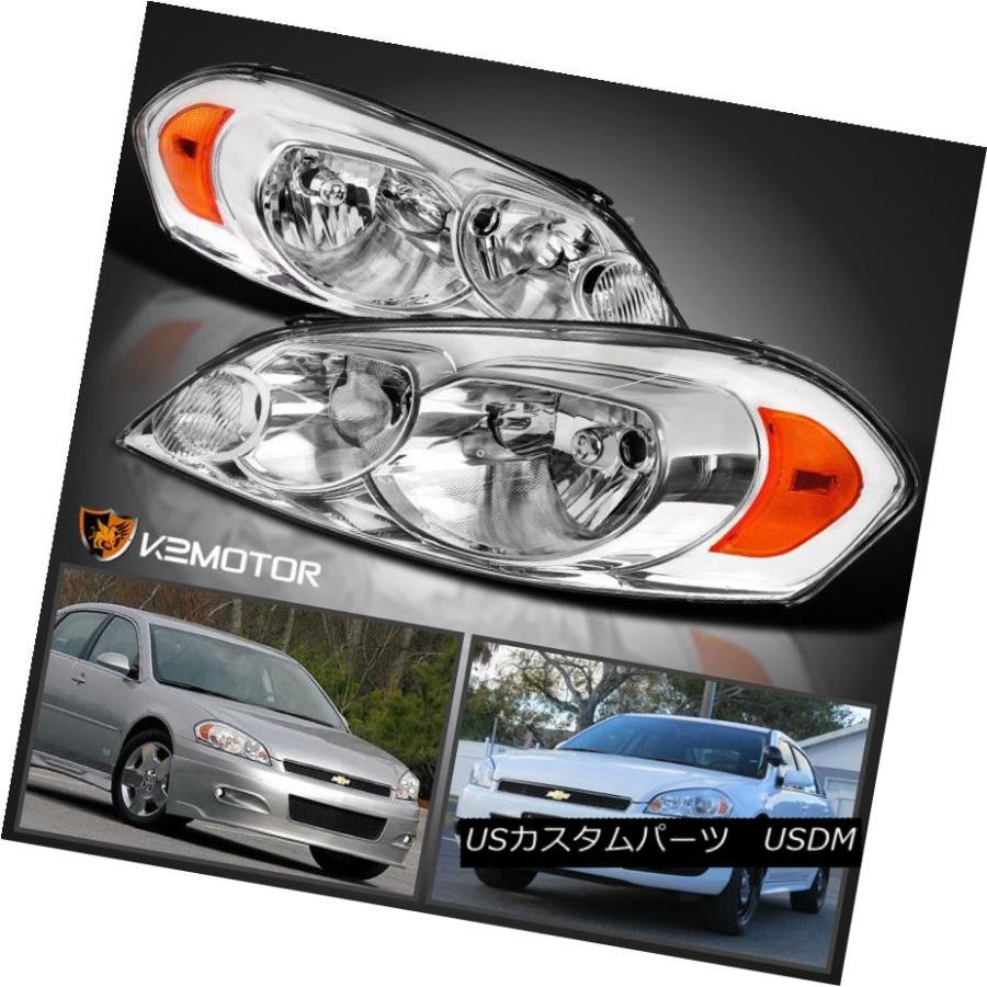 ヘッドライト 2006-2013シボレーインパラ06-07モンテカルロ交換ヘッドライトランプ左+右 2006-2013 Chevy Impala 06