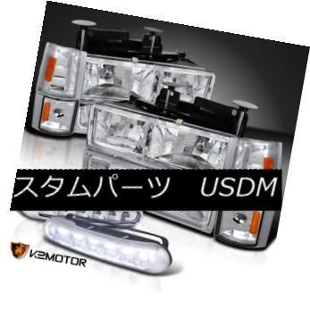 ヘッドライト 1994-1998 GMC郊外ヘッドライト+トウモロコシ  er +バンパーシグナルランプ+白色LEDライトスト