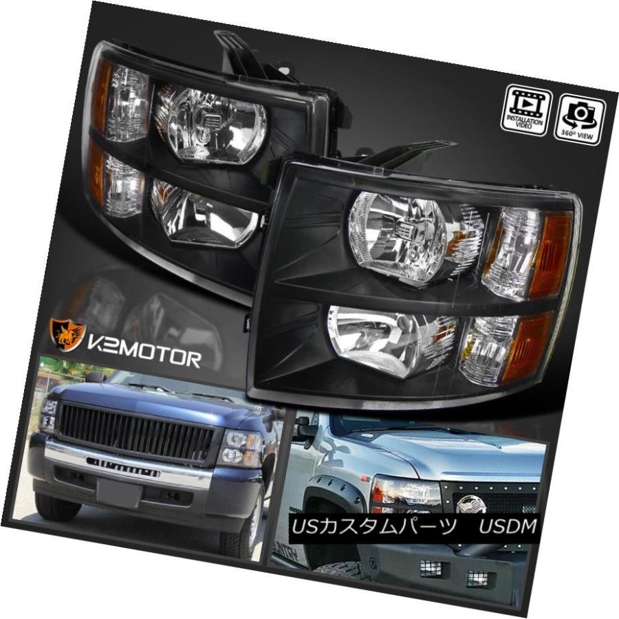 ヘッドライト 2007-2014 Chevy Silverado 1500/2500/3500   HDブラック代替ヘッドライ