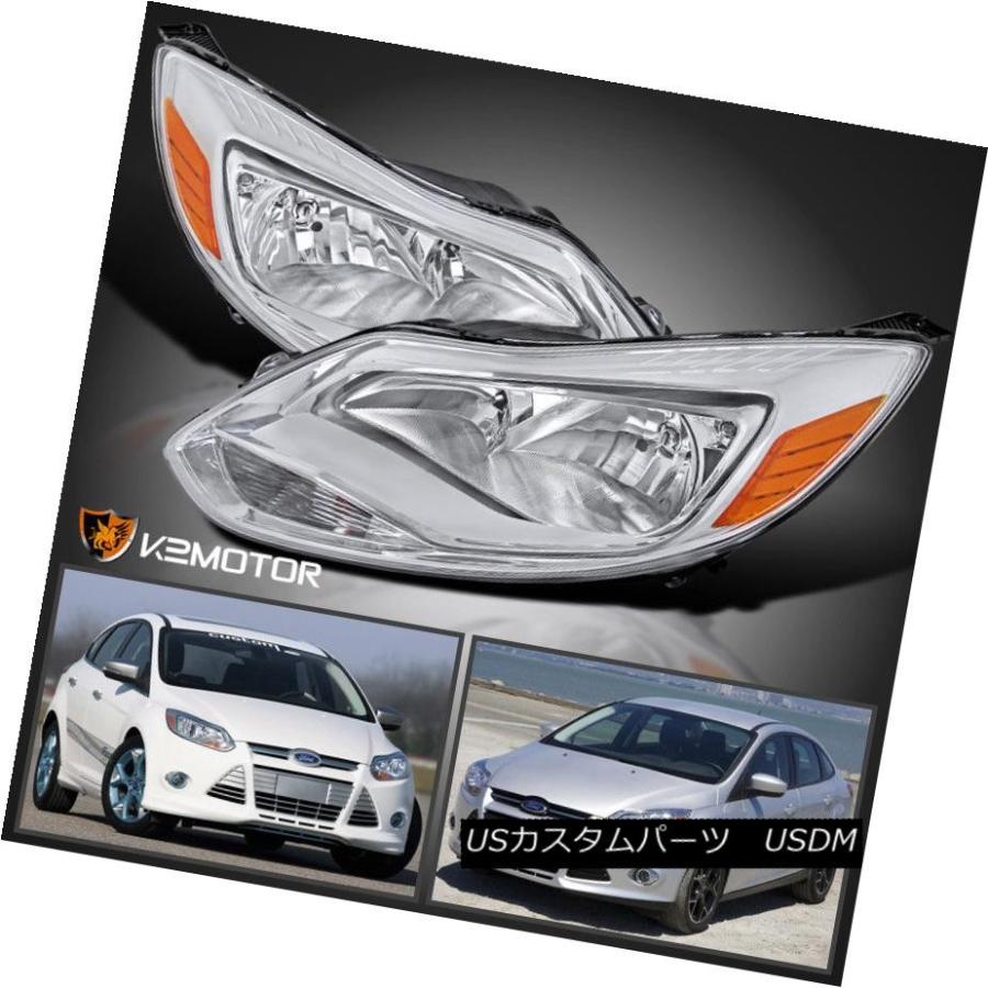 ヘッドライト 2012年から2014年フォードフォーカスS SEクリスタルクリアな交換ヘッドライト左+右 2012-2014 Ford Focus S