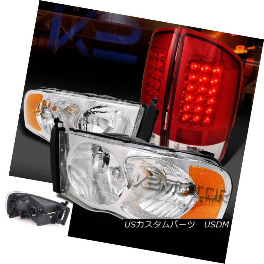 ヘッドライト 2002-2005 Ram 1500 2500 3500クリアヘッドライト+レッドLedテールライトブレーキランプ 2002-2005