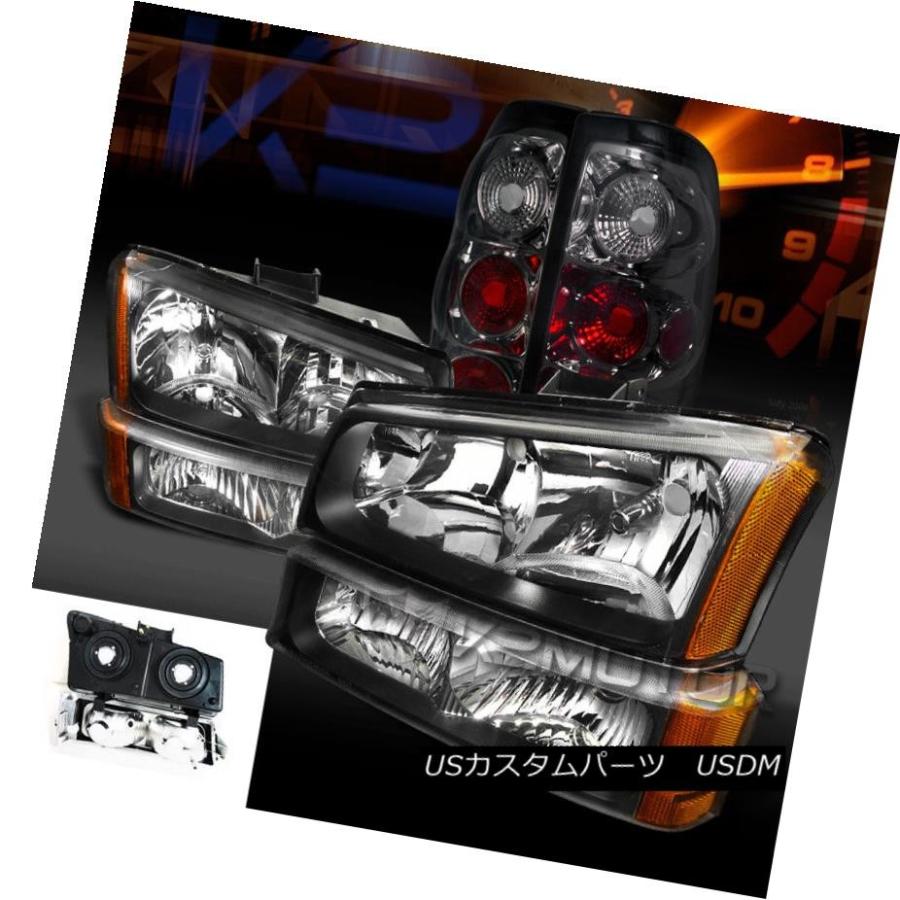 ヘッドライト 03-06 Silverado 1500/2500ブラックヘッドライト+ランプ/スモークテールブレーキライトごとのバーン </