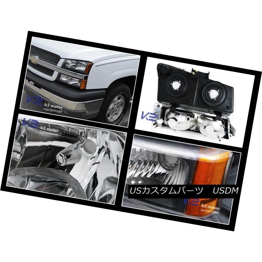 ヘッドライト 03-06 Silverado 1500/2500ブラックヘッドライト+ランプ/スモークテールブレーキライトごとのバーン </の画像
