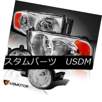 ヘッドライト 02-05ダッジラムクロームヘッドライトヘッドランプ+クリアバンパー 02-05 Dodge Ram Chrome Headlights