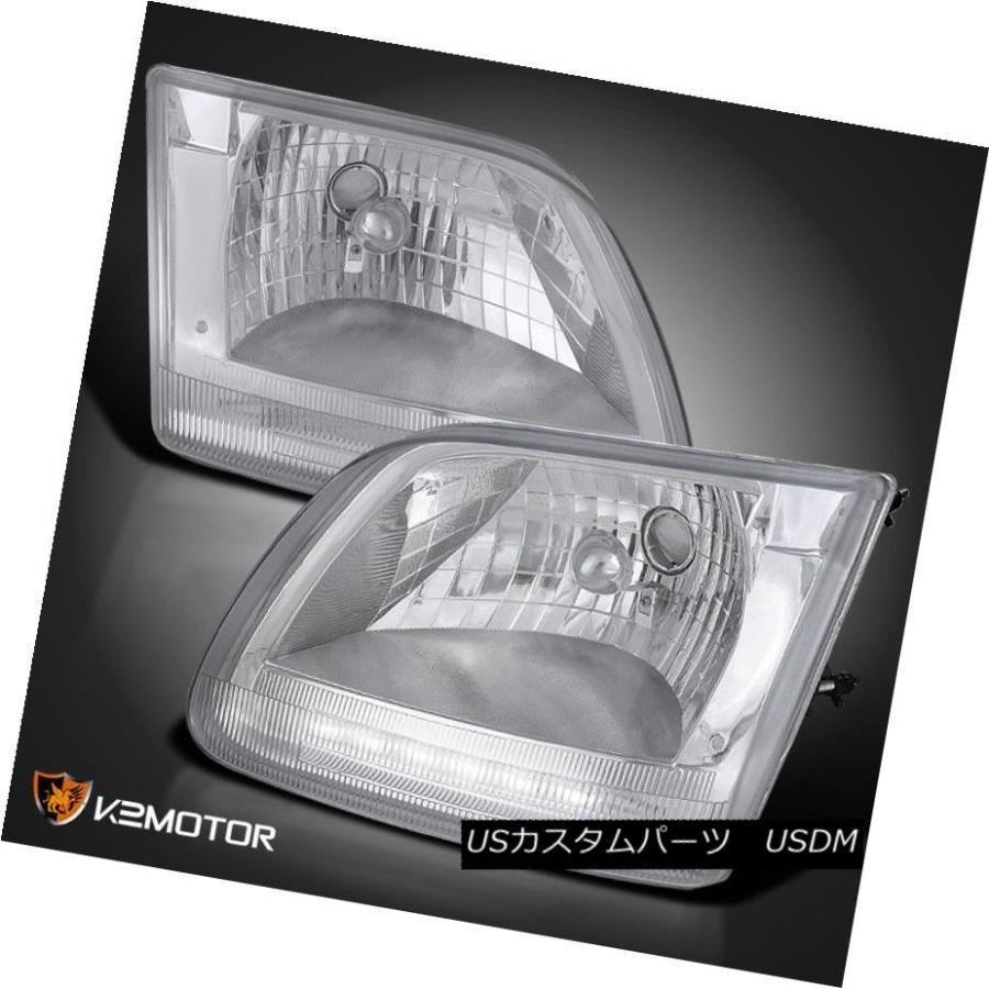 ヘッドライト 97-02フォードF150遠征クロームLED DRLデイタイムランニングランプヘッドライト 97-02 Ford F150 Expedi
